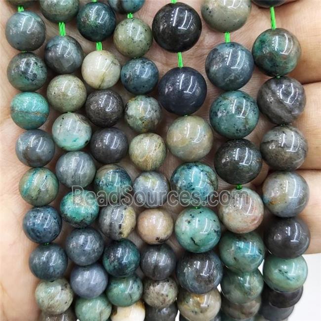 Natural Green Turquoise Beads Smooth Round