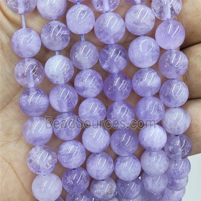 Natural Purple Chalcedony Beads Smooth Round