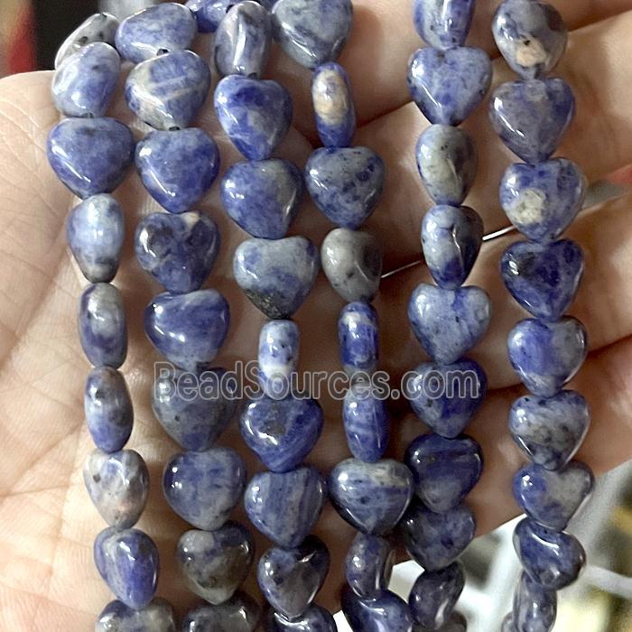Blue Sodalite Heart Beads