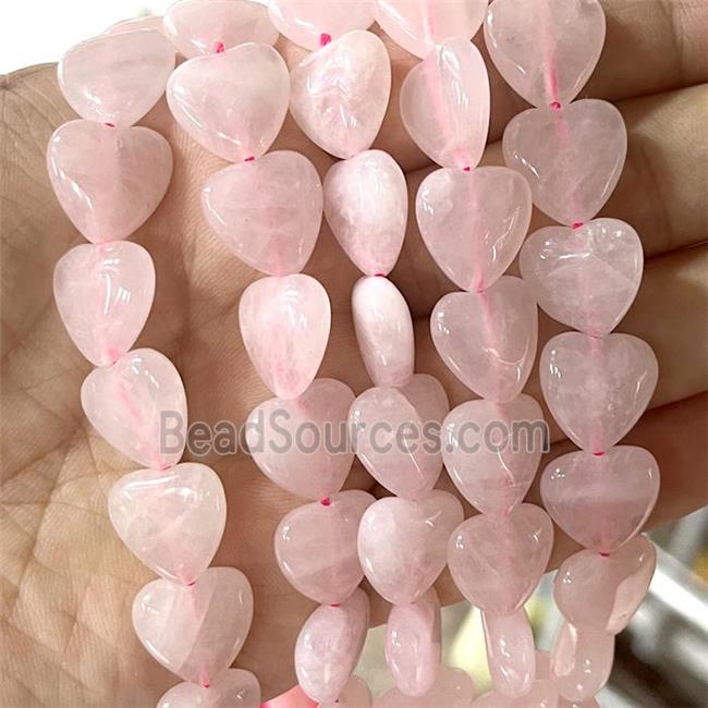 Pink Rose Quartz Heart Beads