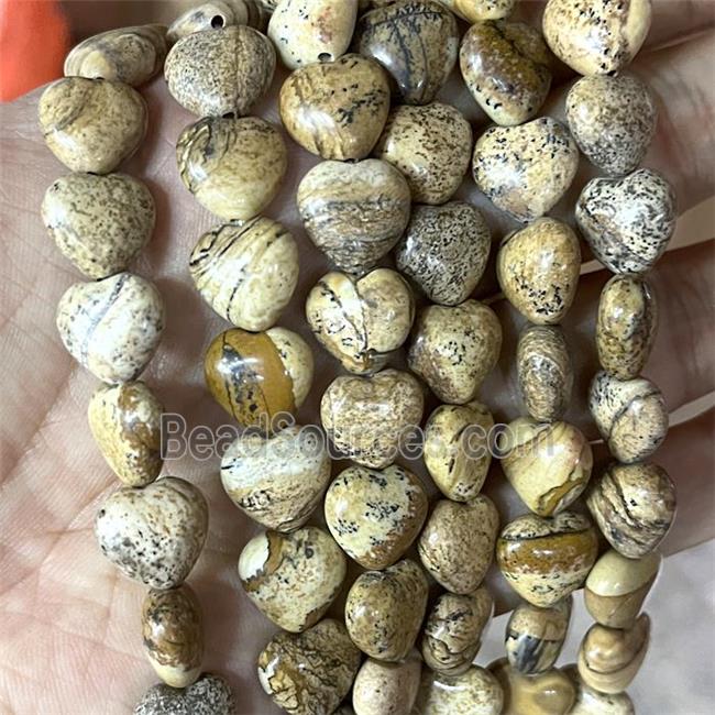 Picture Jasper Heart Beads