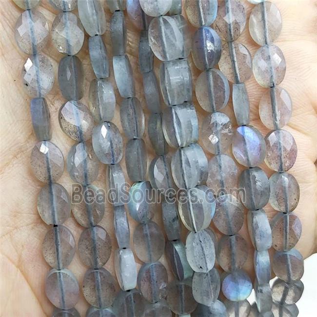 Natural Labradorite Beads Faceted Oval