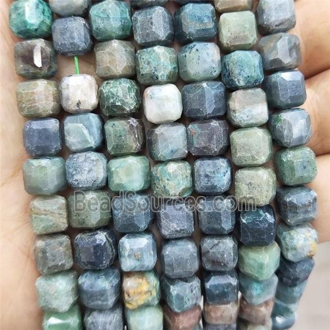 Natural Turquoise Beads Green Faceted Cube