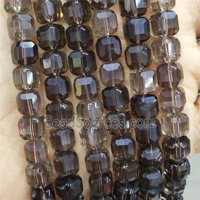 Smoky Quartz Beads Faceted Cube