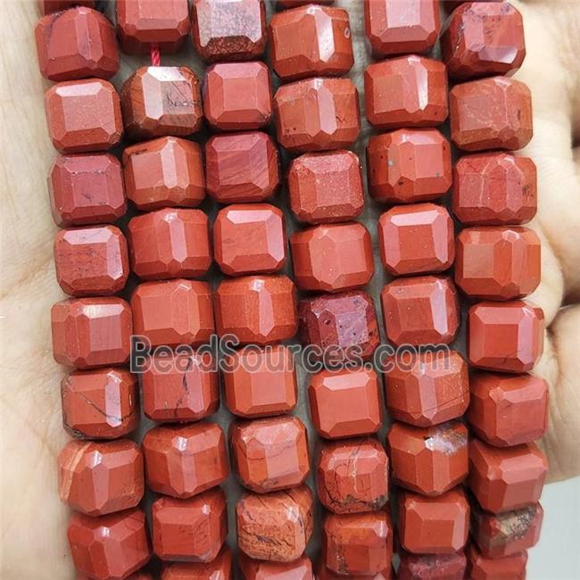 Natural Red Jasper Beads Faceted Cube