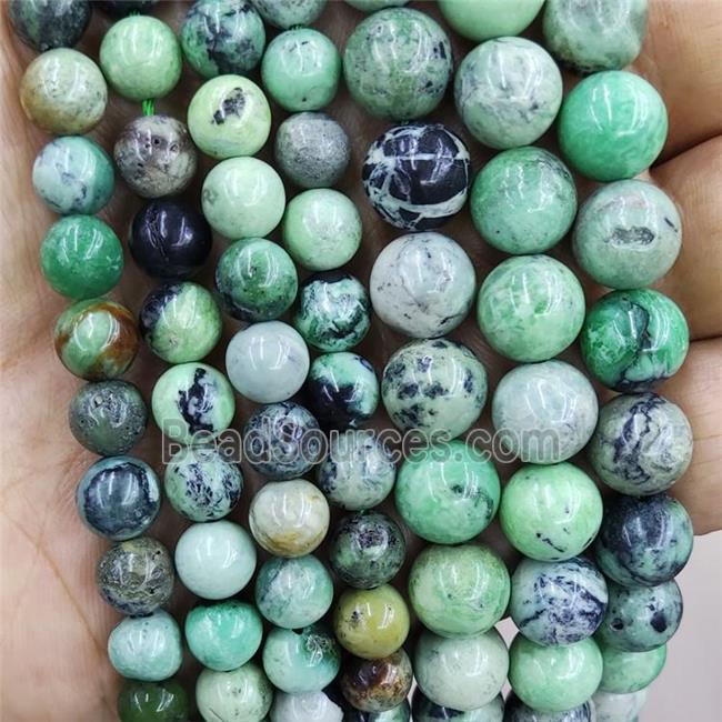 Natural Variscite Beads Green Smooth Round B-Grade