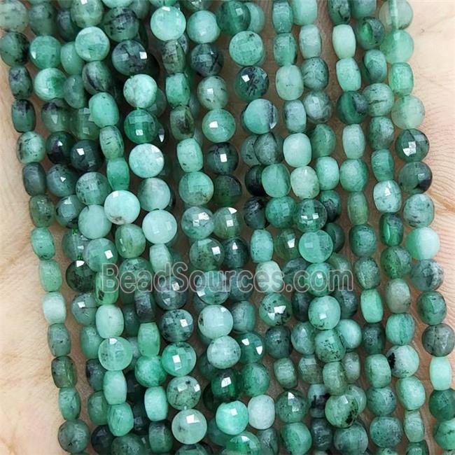 Natural Emerald Beads Green Faceted Circle AAA-Grade