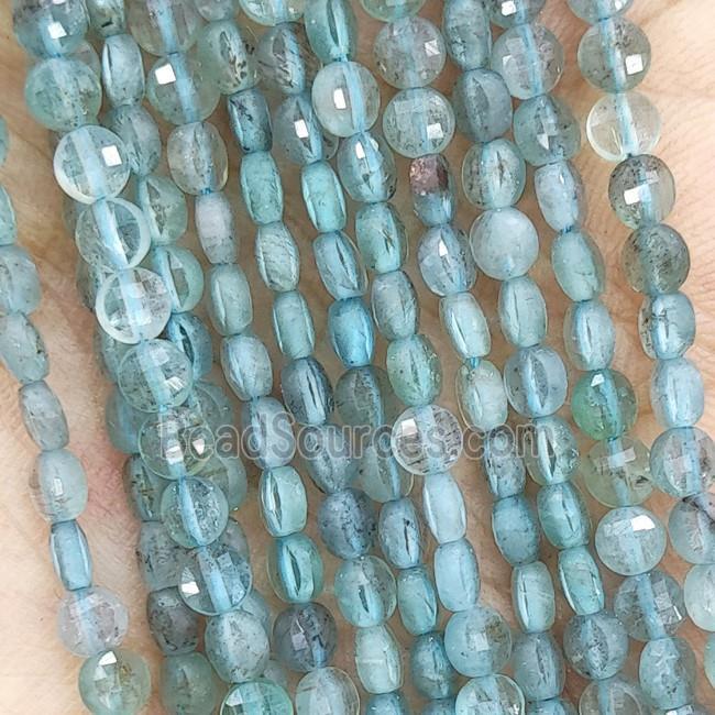 Natural Blue Apatite Beads Faceted Circle