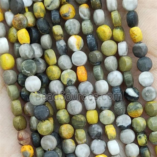 Natural Bumblebee Jasper Beads Faceted Circle