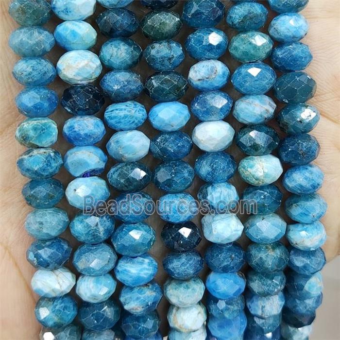 Natural Blue Apatite Beads A-Grade Faceted Rondelle