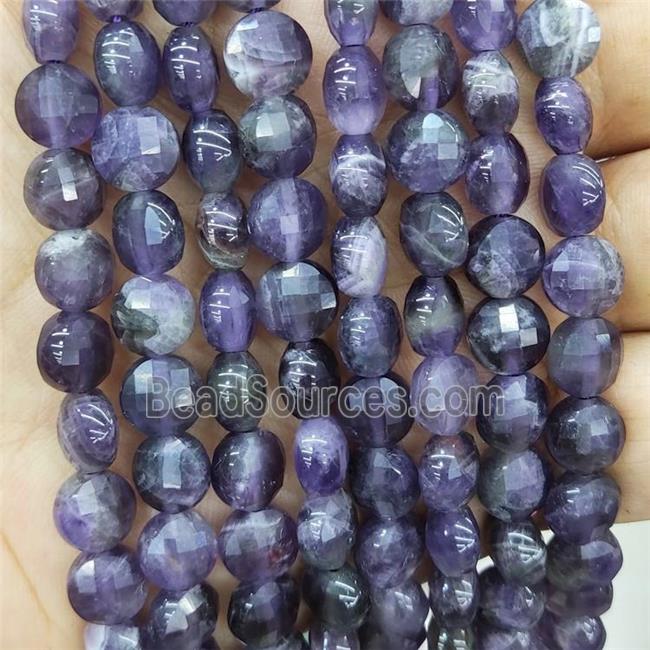 Natural Purple Amethyst Beads Faceted Circle