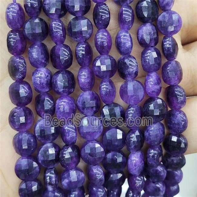 Jade Beads Purple Dye Faceted Circle