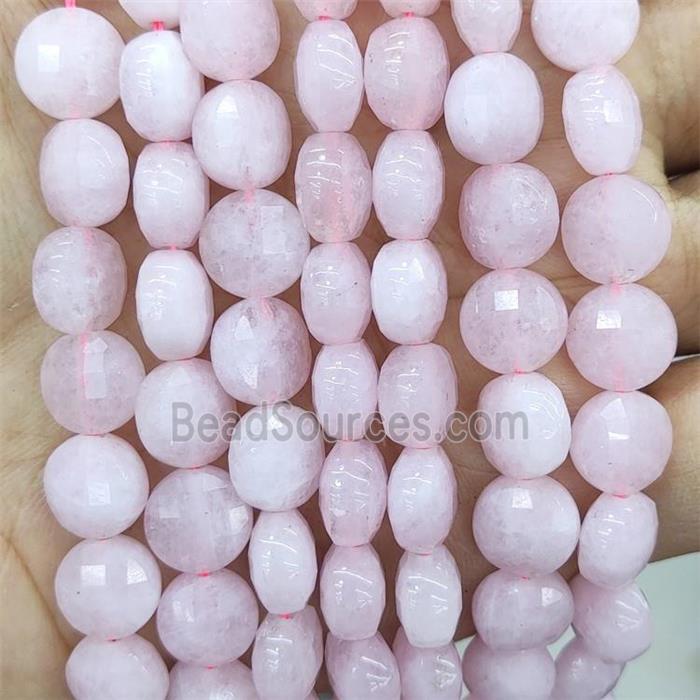Pink Jade Beads Dye Faceted Circle