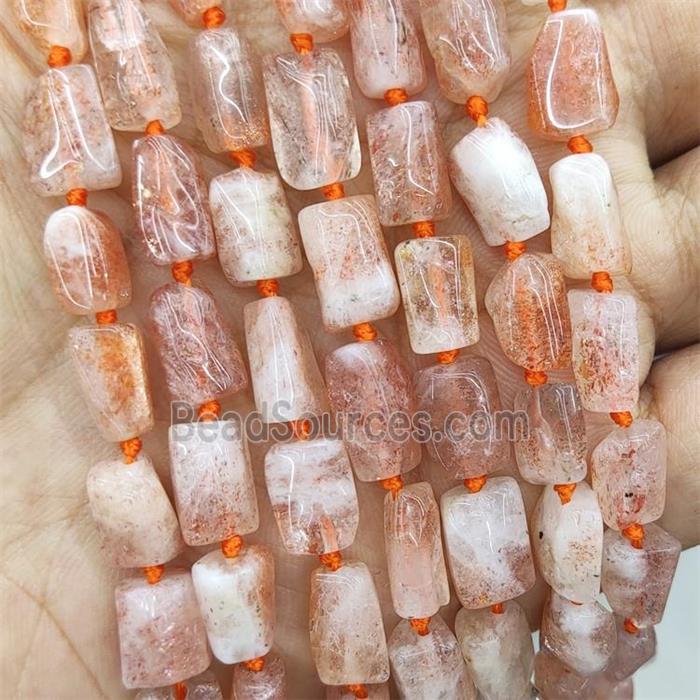 Natural Peach Sunstone Beads GoldenSpot Tube