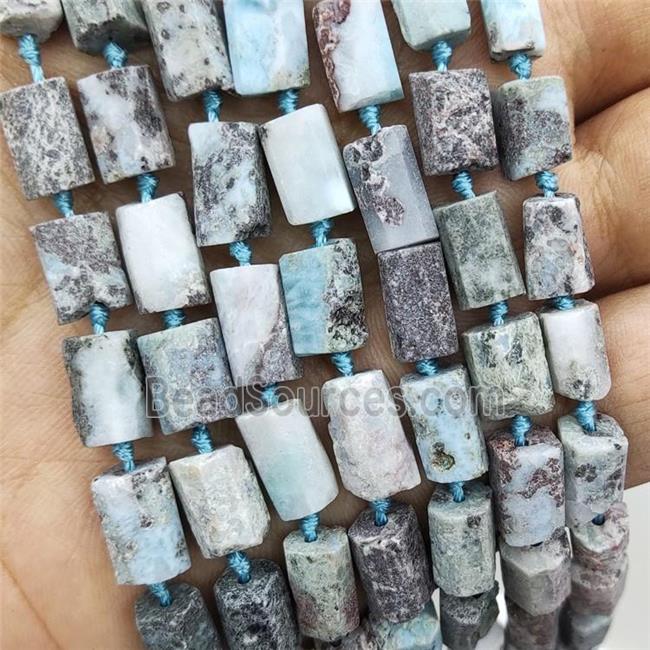 Natural Larimar Beads Blue Tube