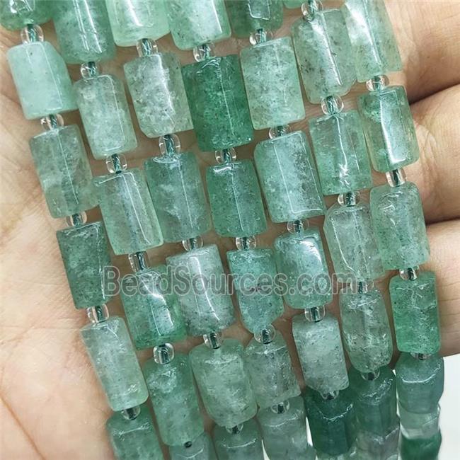 Natural Green Strawberry Quartz Column Beads