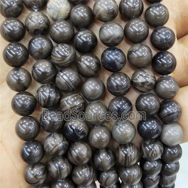 Coffee Wood Lace Jasper Beads Grain Smooth Round