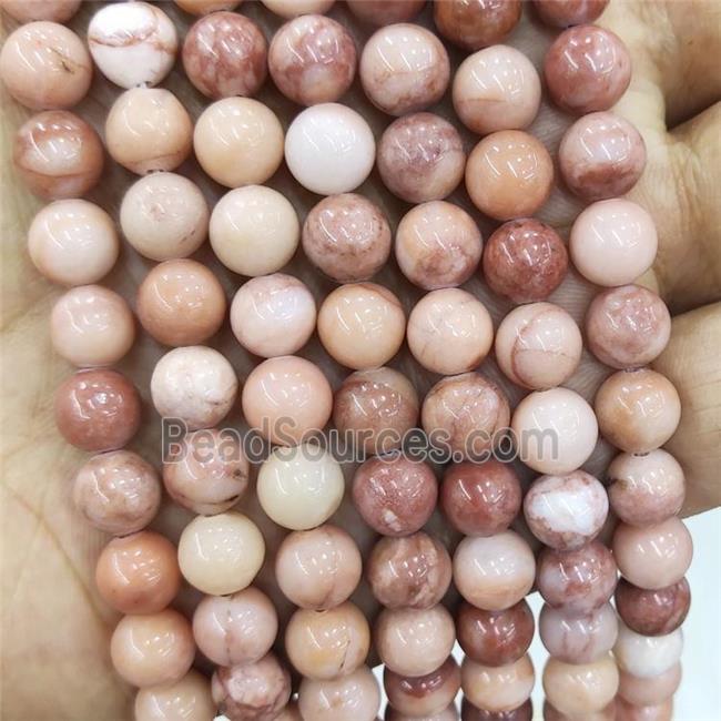 Orange Quartzite Beads Smooth Round