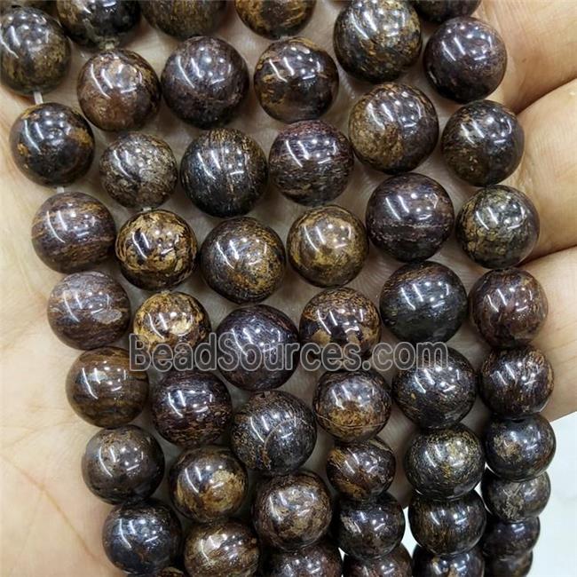 Natural Bronzite Beads Smooth Round