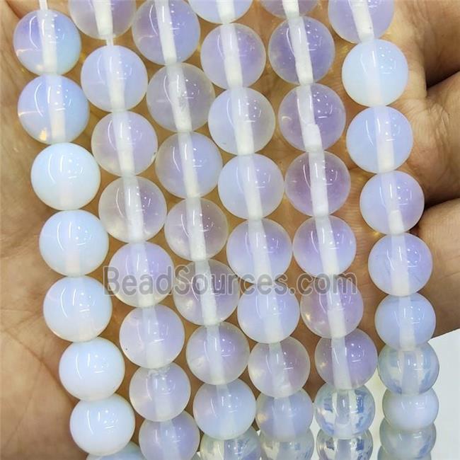 White Opalite Beads Smooth Round