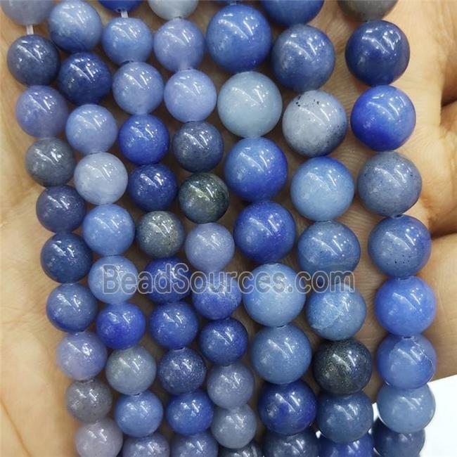 Blue Aventurine Beads Smooth Round