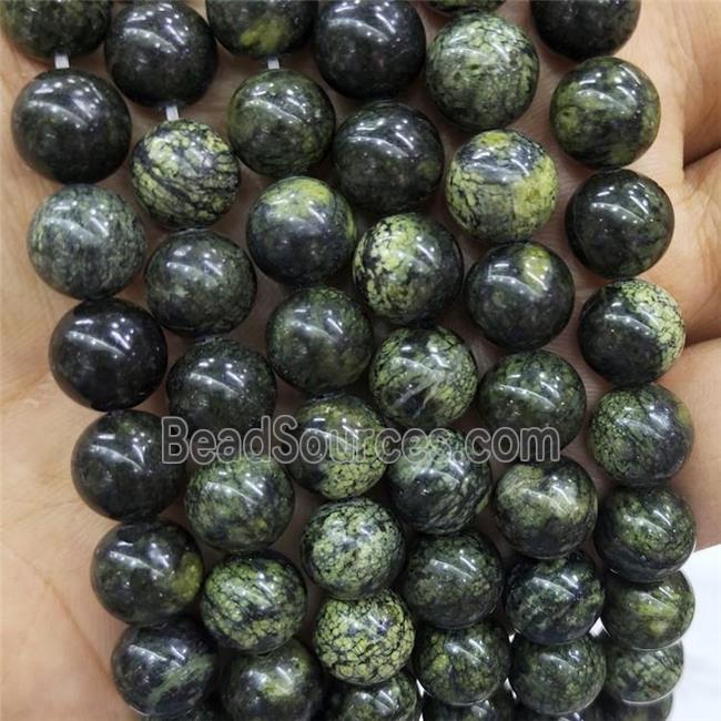 Green Lace Jasper Beads Smooth Round