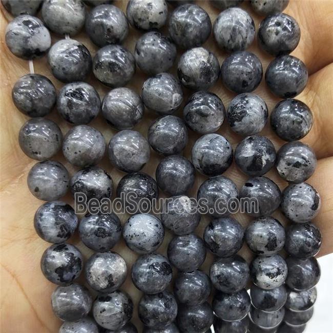 Natural Larvikite Beads Black Labradorite Smooth Round