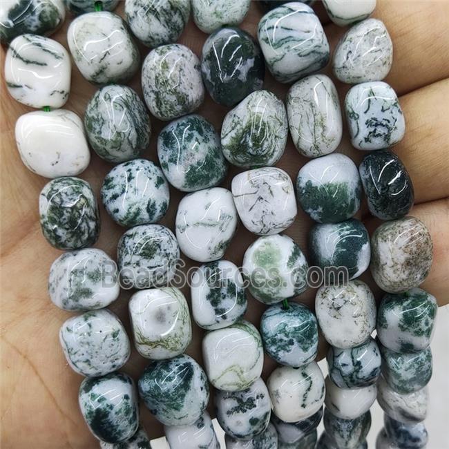 Natural Green Tree Agate Chips Beads Freeform