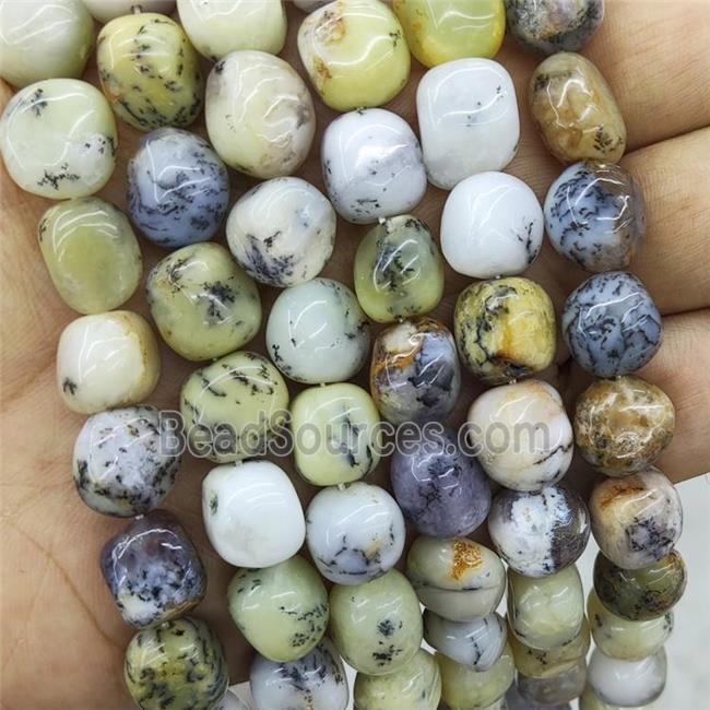 Natural Moss Opal Beads Yellow Chips Freeform