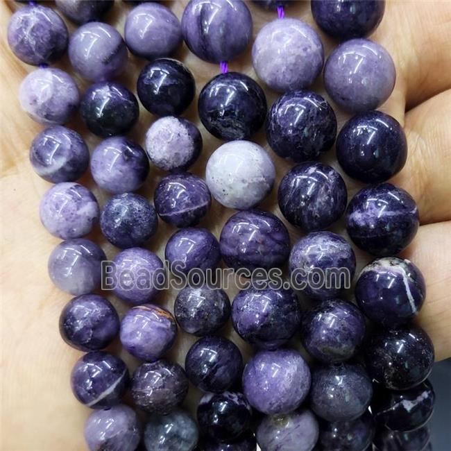 Purple Jasper Beads Smooth Round