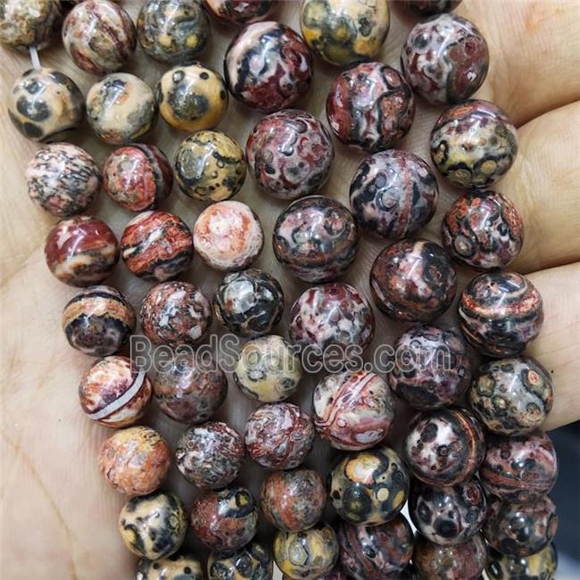 Red LeopardSkin Jasper Beads Smooth Round