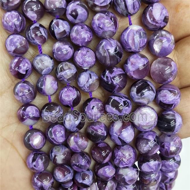 Natural Peruvian Lepidolite Beads Purple Dye Smooth Round