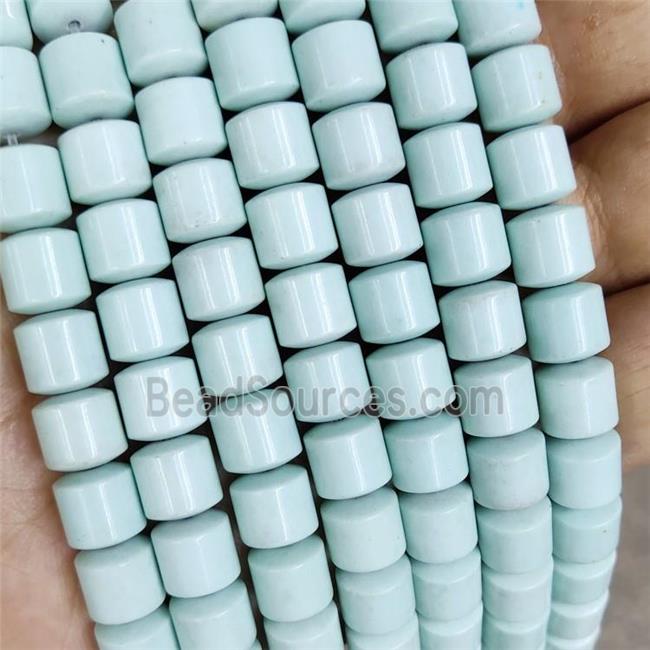 Teal Oxidative Agate Tube Beads