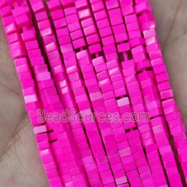 Pink Oxidative Agate Square Beads