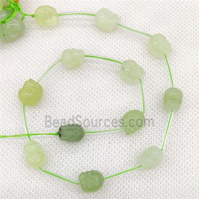 Natural New Mountain Jade Beads Skull Carved