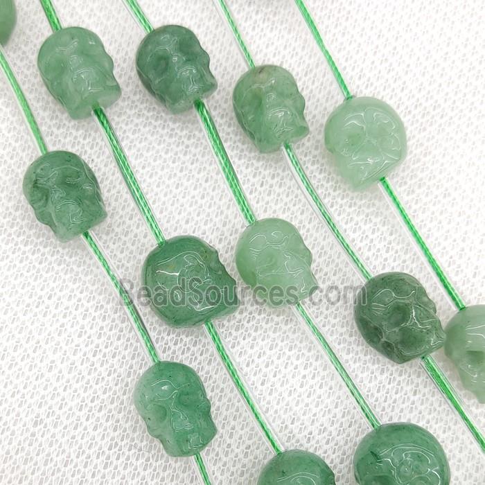 Natural Green Aventurine Skull Beads Carved