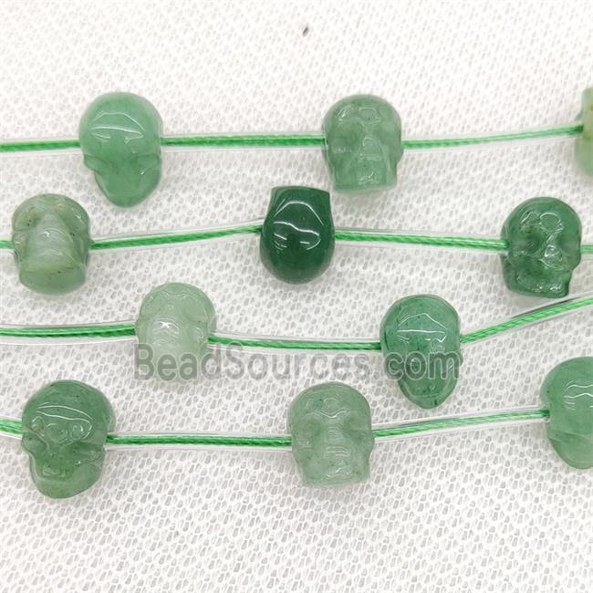 Natural Green Aventurine Skull Beads Carved