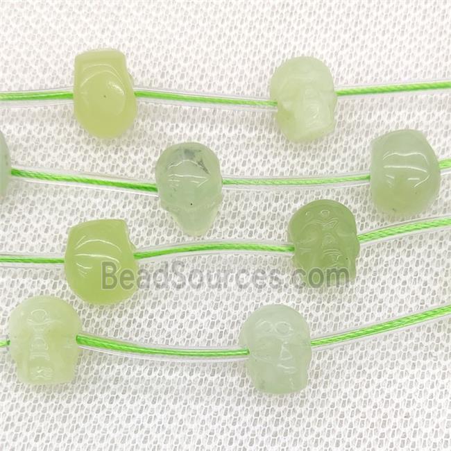 Natural New Mountain Jade Beads Skull Carved