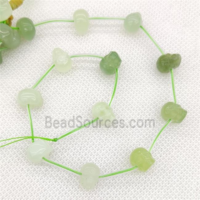 Natural New Mountain Jade Beads Skull Carved