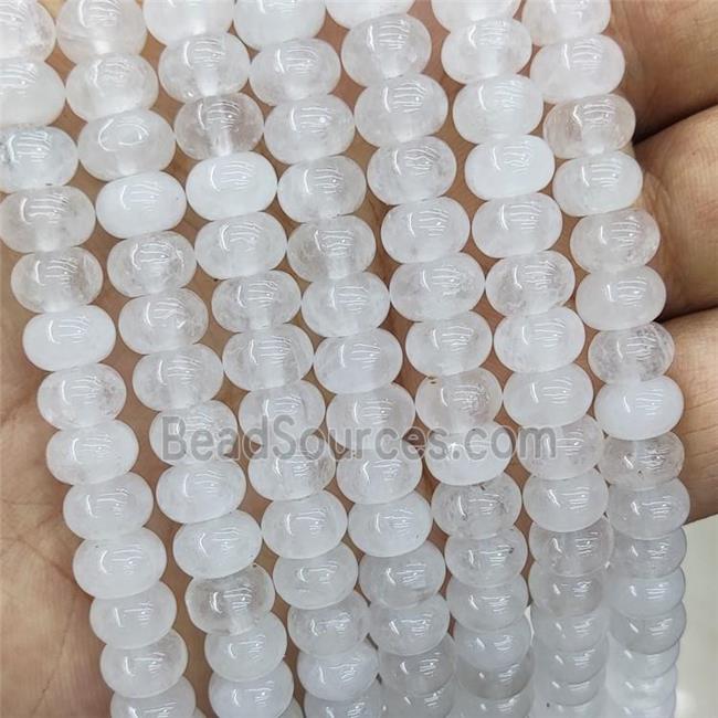 White Quartzite Jade Beads Smooth Rondelle