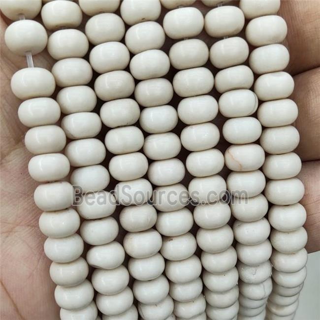 River Jasper Beads White Smooth Rondelle