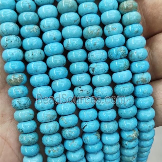 Blue Magnesite Turquoise Beads Smooth Rondelle