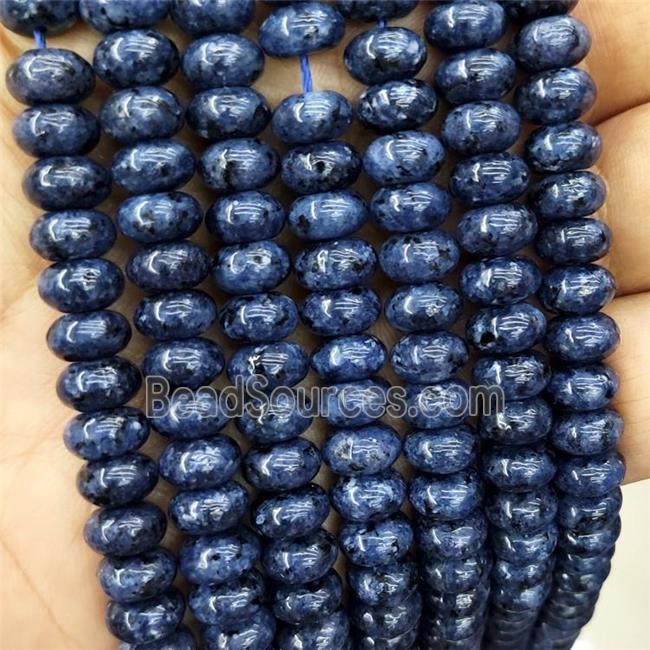 Kiwi Jasper Beads Darkblue Dye Smooth Rondelle