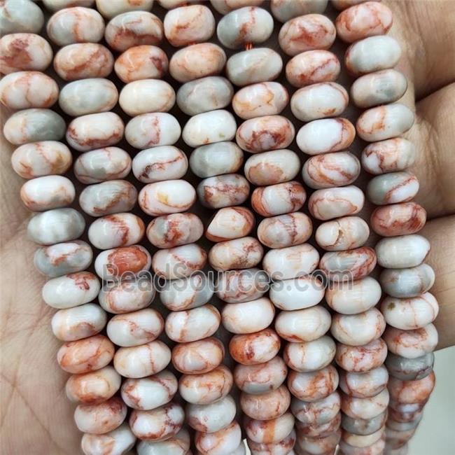 Red Silk Jasper Beads Smooth Rondelle