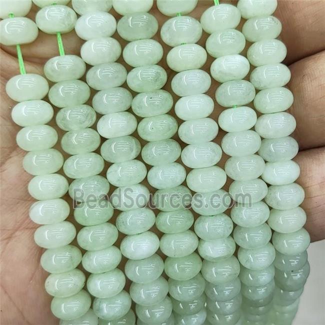 Green New Mountain Jade Beads Smooth Rondelle