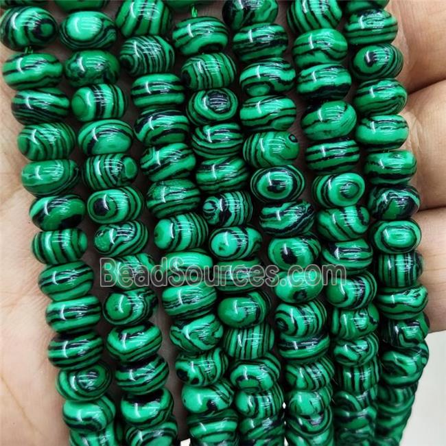 Synthetic Malachite Beads Green Smooth Rondelle