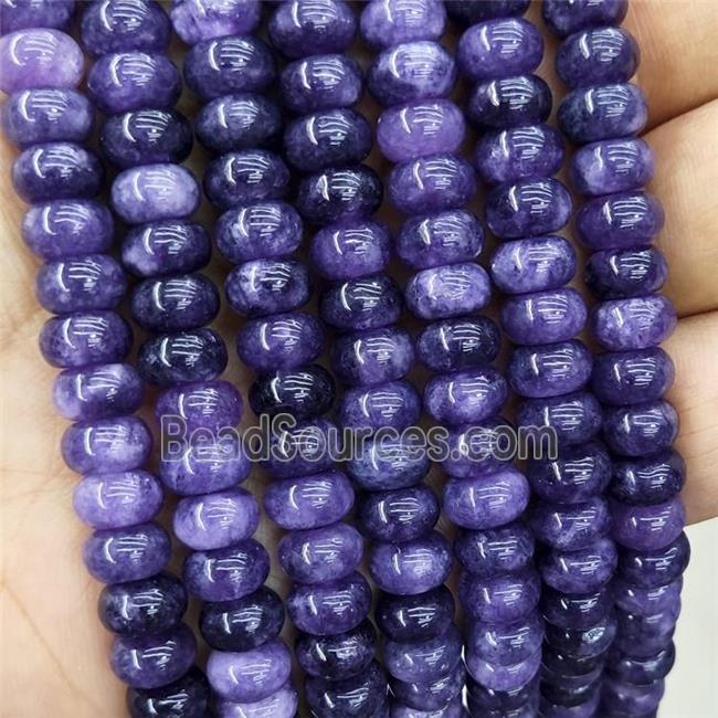 Jade Beads Puruple Dye Smooth Rondelle