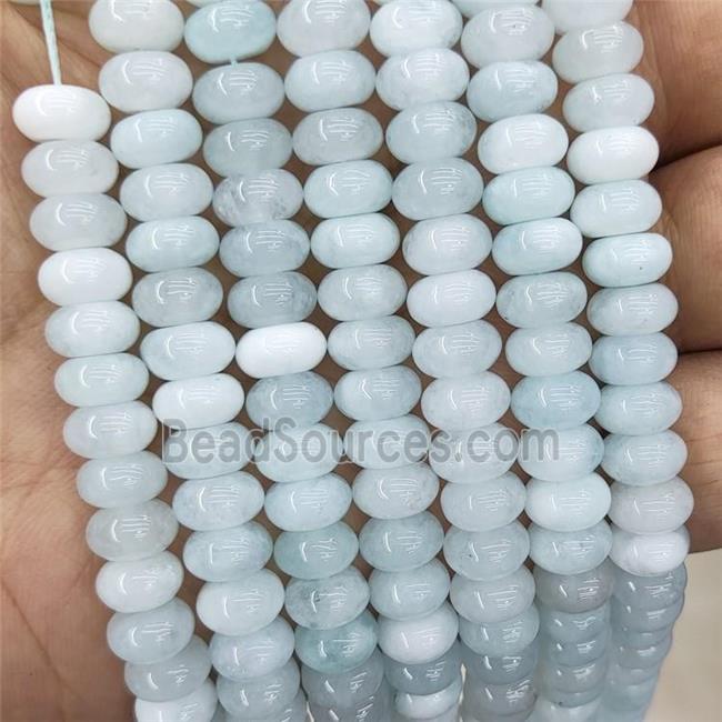 Jade Beads Graygreen Dye Smooth Rondelle