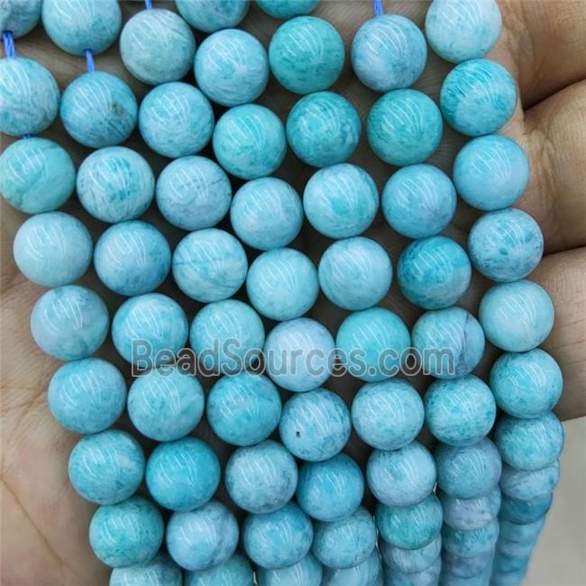 Natural Green Amazonite Beads Smooth Round
