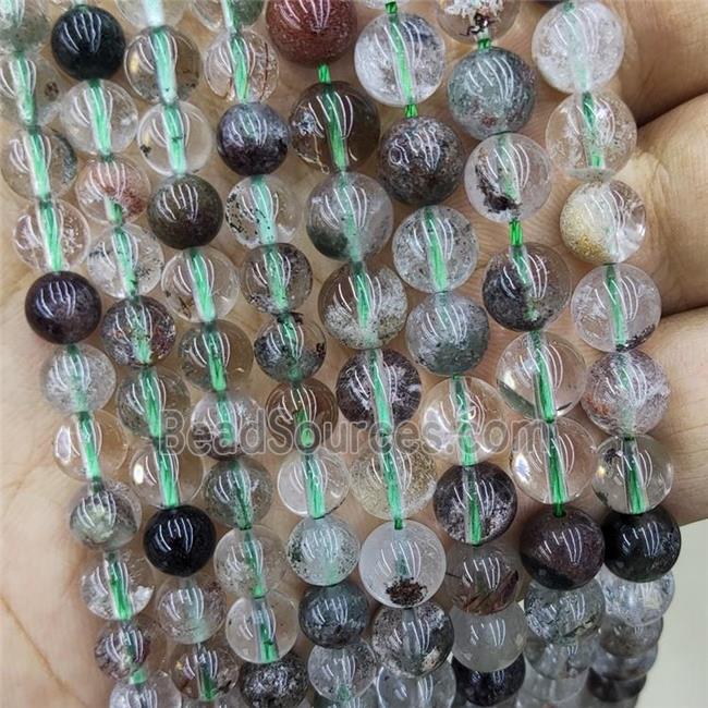 Natural Chlorite Quartz Beads Smooth Round